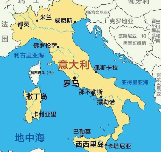 意大利港口分布圖 